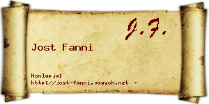 Jost Fanni névjegykártya